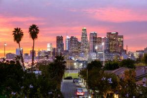 Downtown Los Angeles at sunset